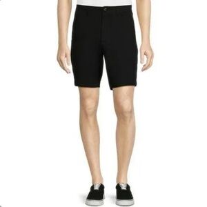George Men's Flat Front Black Above the Knee Shorts 9 Inseam  Size 38 NWT